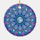 Peace Mandala-kerstversiering Keramisch Ornament (Achterkant)