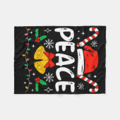 Peace Matching I Come In Peace Couples Santa Hat C Fleece Deken (Voorkant (Horizontaal))