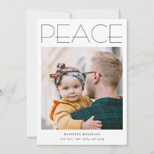 PEACE-minimalistische Grote aangepaste fotovakanti Feestdagenkaart