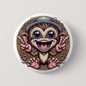 Peace Monkey Boy Button (Voorkant)