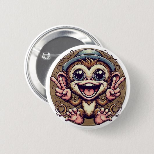 Peace Monkey Boy Button (Voorkant /achterkant)
