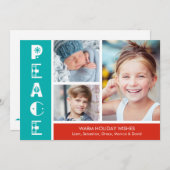Peace Nordic Folk Art Photo Holiday Card Feestdagenkaart (Voorkant / Achterkant)