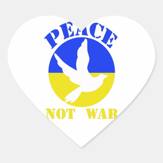 Peace not War - Peace for UKRAINE  Hart Sticker (Voorkant)