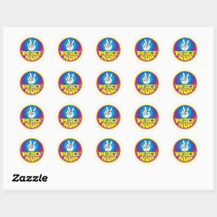 Peace Now Groovy Retro Hippie Style Peacesign Ronde Sticker