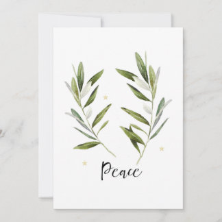 PEACE olijfblad Kerstmis Vakantie wenskaart Bedankkaart