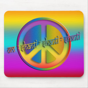 PEACE OM SHANTI lineair gekleurd Muismat