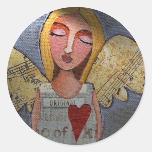 Peace on Earth Angel - Kerst stickers (Voorkant)