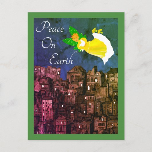 Peace on Earth Angel met Dove Flat Kaart (Voorkant)