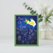 Peace on Earth Angel met Dove Flat Kaart (Staand voorkant)
