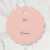 Peace on Earth  Bloemen Folk Art Krans Blauw Bedankjes Labels (Achterkant)