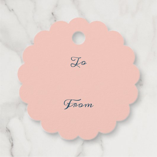 Peace on Earth  Bloemen Folk Art Krans Blauw Bedankjes Labels (Achterkant)