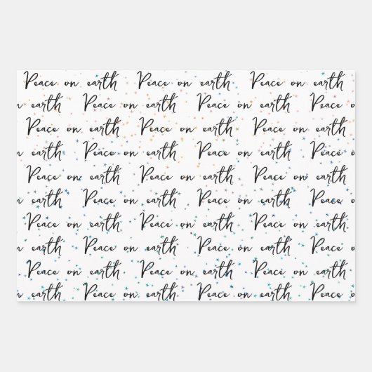 Peace on Earth Blue White Dove Pattern Inpakpapier Vel (Voorkant 3)