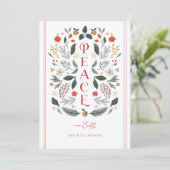 Peace on Earth Botanische Kerstvakantie Kaart (Staand voorkant)