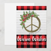 Peace on Earth Buffalo met kerstkaart (Voorkant / Achterkant)