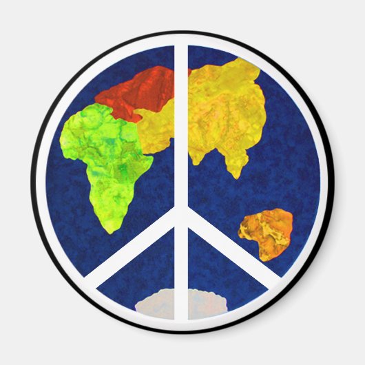 Peace on Earth Button Magnet Magneet (Voorkant)