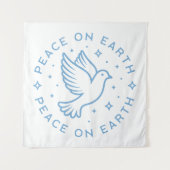 Peace on earth dove blauw esthetisch Christelijk m Wandkleed (Voorkant)
