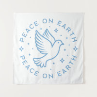 Peace on earth dove blauw esthetisch Christelijk m