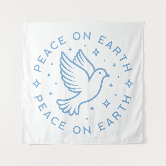 Peace on earth dove blauw esthetisch Christelijk m Wandkleed (Voorkant)