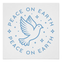 Peace on earth dove blauw esthetisch Christelijk