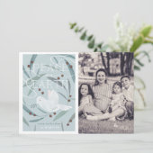 Peace on Earth Dove Carte bleue photo de Noël (Debout devant)