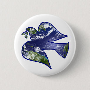 Peace on Earth Dove Ronde Button 5,7 Cm
