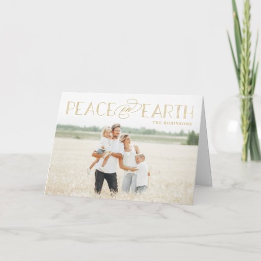 Peace on Earth Editable Color Holiday Carte photo (Devant)