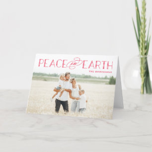 Peace on Earth Editable Color Holiday Photo Card Feestdagen Kaart