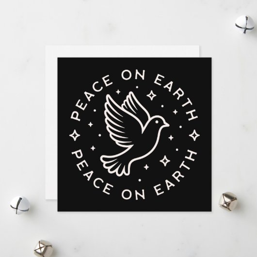 Peace on Earth Feestdagenkaart (Voorkant / Achterkant in situ)