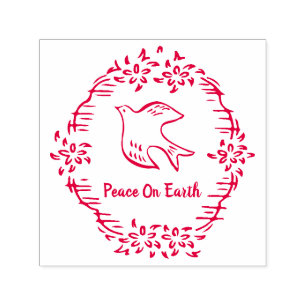 Peace on Earth Flower Kerstmis Christelijke dove Zelfinktende Stempel