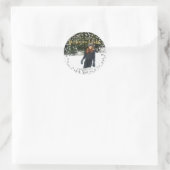 Peace on Earth Gold Silver Holiday - kerstfoto Ronde Sticker (Tas)