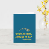 Peace on Earth Goodwill to All-Gold Quote Greeting Kaart (Gele Bloem)