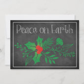 Peace on Earth Holiday Card | Faux-alkboard Feestdagenkaart (Voorkant)