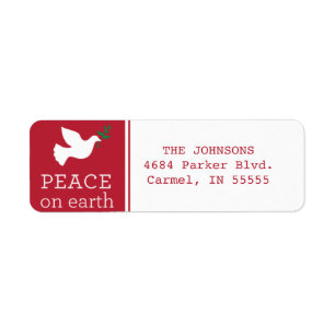 Peace on Earth Holiday Return Address Label