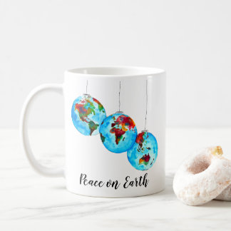 Peace on Earth Holiday - Waterverf met cadeau voor Koffiemok