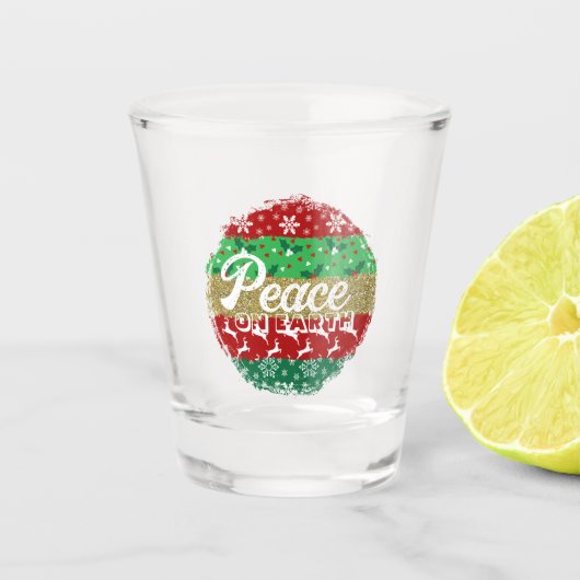 Peace on Earth Kerstbericht,  Shot Glas (Voorkant)