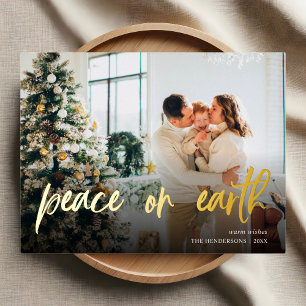 Peace on Earth - kerstfoto Folie Feestdagen Briefkaart