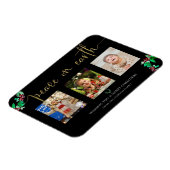 Peace on Earth Kerstmis 3 Fotogrote Waterverf Magneet (Linkerzijde)