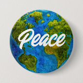 Peace on EARTH-knop Ronde Button 7,6 Cm (Voorkant)