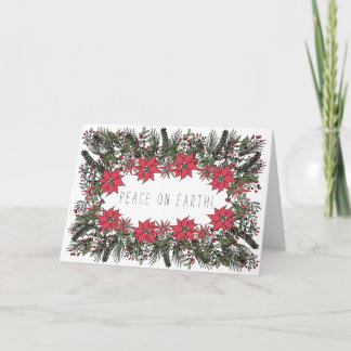 Peace on Earth Krans Aanpasbare kerst Kaart