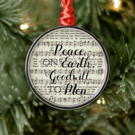 Peace on Earth Metal Ornament (Boom)