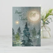 Peace on Earth Moderne Waterverf Feestdagenkaart (Staand voorkant)