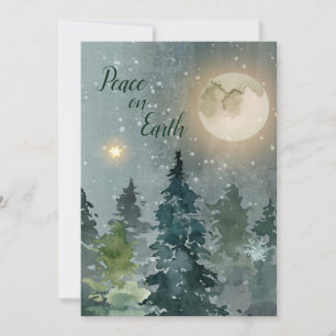 Peace on Earth Moderne Waterverf Feestdagenkaart