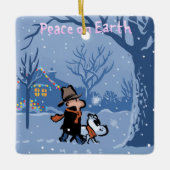 Peace on Earth Mose Goes Walkies Ornament (Voorkant)