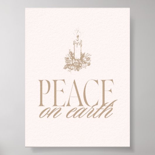 Peace on Earth Neutral Candle Christmas Poster (Voorkant)