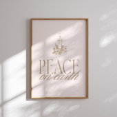 Peace on Earth Neutral Candle Christmas Poster