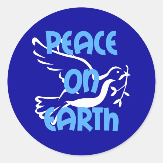 Peace on Earth Ronde Sticker (Voorkant)