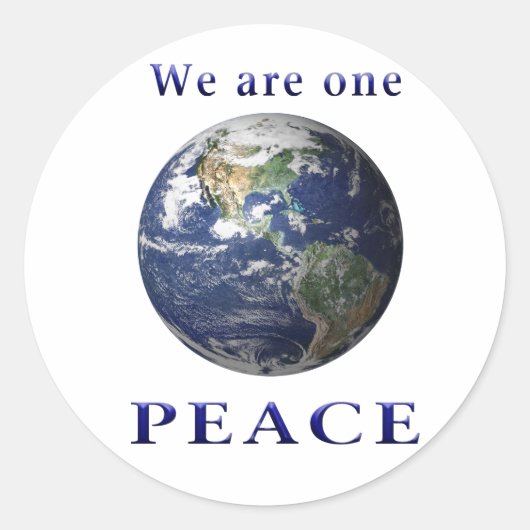 Peace on Earth Ronde Sticker (Voorkant)