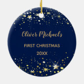 Peace On Earth Star 2-sided Baby's eerste kerstfee Keramisch Ornament (Achterkant)