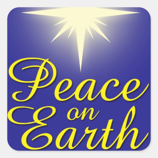 Peace on Earth Star-Kerst sticker (Voorkant)