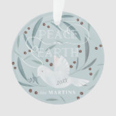 Peace on Earth White Dove Light Blue Holiday Photo (devant)